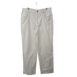 Talbots Stretch White Denim Style Pants Pockets Cotton Spandex 16